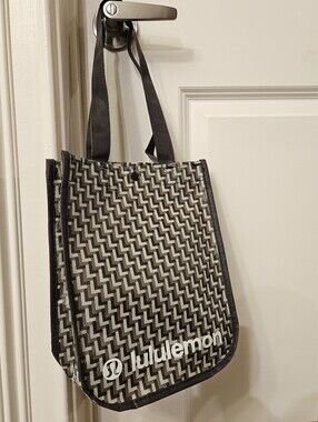 Lululemon Brown & White Monogram Tote Bag